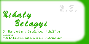 mihaly belagyi business card